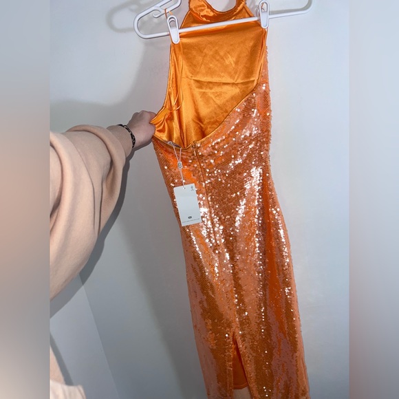 Caroline Constas Bright Orange High Neck Embellished Loud Luxury Maximalist NEW - Picture 13 of 13